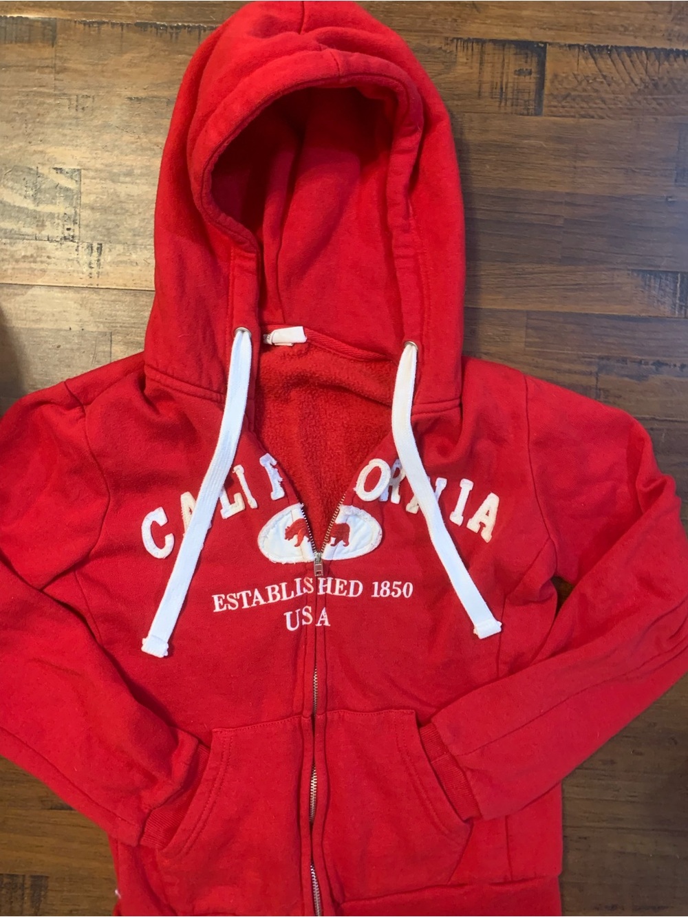 California Graphic Red Hoodie Jacket - Kids